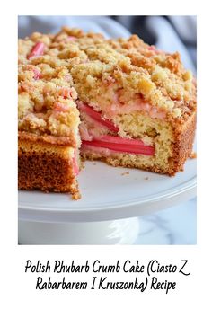 Polish Rhubarb Crumb Cake, or Ciasto z Rabarbarem i Kruszonką, is a beloved dessert in Poland, especially during the rhubarb season. This traditional Polish dessert combines the tartness of fresh rhubarb with a sweet, buttery crumb topping, all on a soft and fluffy cake base.