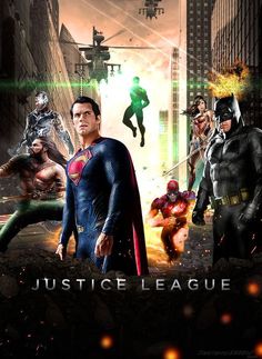 the justice league movie poster is shown