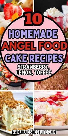 A collection of recipes using angel food cake. Angel Food Cake Recipes Strawberry, Homemade Angel Food Cake, Angel Food Cake Recipes, Cake Recipes Strawberry, Angel Food Cake Mix, Angel Food Cake Desserts, Angel Food Cake Mix Recipes, Recipes Strawberry, Pudding Dessert