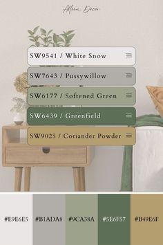 Green Paint Color Inspiration Color Palette Grey And Green Kitchen Colour Palettes, Khaki Green Colour Palette, Colors That Go With Green, Green And Cream Color Palette, Tan Tile Bathroom Ideas, Sage Green Complimentary Colors, Color Palette With Brown, Vegetarian Poster, Green Bedroom Colors