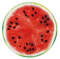 a watermelon cut in half on a white background