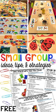 small group ideas, tips and strategies for kids to use in the classroom