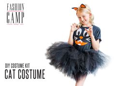 DIY Halloween Costume Kits - Black Cat! These are ADORABLE, easy, no sew costumes you can make yourself.  Put in the effort and collect the compliments!  We'll supply you with helpful tips, instructions and all the goodies to create these yourself. We offer the following sizes: Babies - 6m, 12m and 18m Toddler - 2T, 3T and 4T Kids - S, M, L, XL  We also offer the kit as a Tee & Hair Accessory only option.  This is great for those that don't want the tutu, or for boys, too (the hair accessory in Diy Cat Costume Kids, Diy Cat Costume, Toddler Cat Costume, Cat Costume Halloween, Cat Costume Kids, Cat Costume Diy, Black Cat Costume, Halloween Craft Kits, Diy Chat