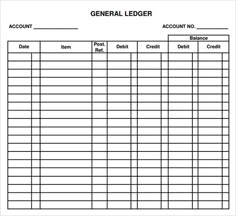 the general ledger form is shown in this file, it shows that there are no accounts