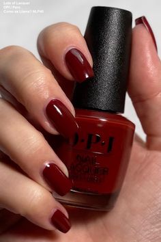 Red Nail Color Ideas, Opi Como Se Llama, Burgundy Nail Color, Nail Color Inspiration, Coolest Nails, Deep Red Nail Polish, Fall Nail Colors Opi, Manicure Pictures, Deep Red Nails