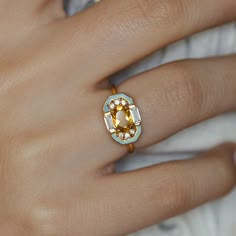 Lena Citrine 24K Gold Ring Citrine Gold Ring 24K Gold - Etsy