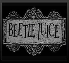 the logo for beetle juice on a black background