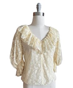 Romantic Lace Blouse, Boston Vintage, Priscilla Of Boston, Holiday Blouses, Theatrical Romantic, Graduation 2024, Ruffled Neckline, Fancy Blouses, Romantic Lace