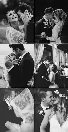 black and white wedding pictures with bride and groom