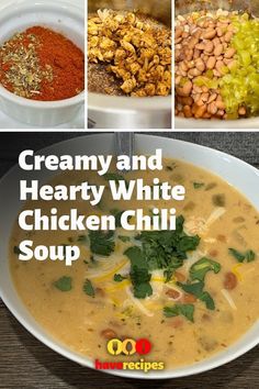 creamy and hearty white chicken chili soup is the perfect way to use up leftovers