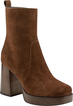 Marc Fisher LTD Marysa Block Heel Platform Bootie (Women) | Nordstromrack Platform Block Heels, Chunky Platform, Marc Fisher, Curator Style, Boot Shoes Women, Mid Calf, Bootie, Side Zip, Nordstrom Rack