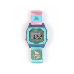 a colorful watch with the words shark cup on it