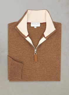 Indulge in our buttery-soft Cashmere/Extrafine Merino Quarter-Zip sweaters, the staple to any wardrobe. Made employing 2 twisted plies of the plushest blended cashmere yarn, our quarter-zip sweater features elegant contrast detailing throughout the garment as well as the highest quality zipper and faux leather stitched pull. The cashmere originates from Arbas cashmere goats from the Gobi and Altai regions of Mongolia, offering the finest cashmere in the world through the softness of the hair and Sweater Outfits Men, Mens Casual Suits, Cashmere Sweater Men, Winter Knitwear, Mens Quarter Zip, Cashmere Yarn, Quarter Zip Sweater, Zippered Sweater, Sharp Dressed Man