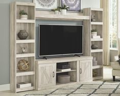 Bellaby 4Piece Entertainment Center EW0331W2 Walls By ashley - sofafair.com Infrared Fireplace, Storage Fireplace, Fireplace Entertainment Center, Living Room Entertainment Center, Door Inspiration, Fireplace Insert, Living Room Entertainment, Fireplace Tv Stand, Chic Aesthetic