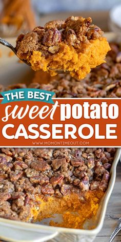 the best sweet potato casserole with pecans on top