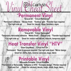 the printable vinyl sheet is shown with instructions for how to use it in this project