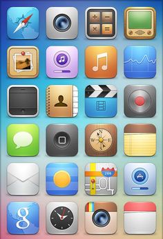 an iphone screen with various icons on it