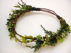 Floral Headband Wedding, Fairy Diy, Flowers Crown, Natural Branches, Leaves Headband, Diy Crown, Hair Wreaths, Artificial Greenery