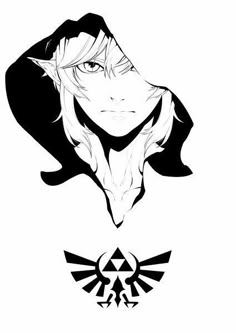 the legend of zelda's face with an emblem on it