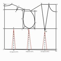 the diagram shows how to draw an object with different angles and lines, as well as measurements