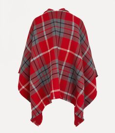 Tartan is a quintessential element of the house's heritage, embodying Vivienne's iconic punk approach. Our reversible poncho showcases an all-over tartan pattern on one side, with an enlarged orb jacquard on the reverse, allowing for versatile styling. This design recalls Vivienne's vision of launching tradition into the future. Red Vivienne Westwood, Men Trousers, Backpack Travel Bag, Into The Future, Socks And Tights, Tartan Pattern, Knitwear Tops, Bridal Couture, Shirt Skirt