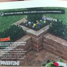 an article in a magazine about bricks and flowerbedding is shown on the page