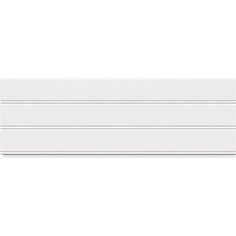 a white wall panel with horizontal lines on the bottom and sides, in front of a white background