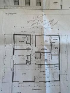 a blueprint shows the plans for a two story house