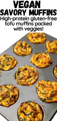 vegan savory muffins high protein gluten - free tofu muffins packed with veggies