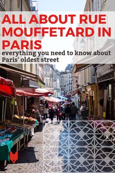 the cover of an article about rue mouffetard in paris is shown