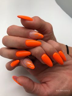 Nails Verano, Bright Nail Designs, Free Printable Invitations Templates, Manicure Nail Designs, Cute Gel Nails, Bright Nails, Neon Nails, Orange Nails, Gel Nail Designs