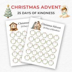 Make this holiday season special with our Christ-centered Christmas Advent Calendar for kids. This delightful countdown to Christmas not only builds excitement but also offers a wonderful opportunity to engage your children with the true meaning of the season. Choose activities that work best for your family and write them down in the spaces provided. THIS LISTING INCLUDES: * One PDF 8.5 x 11" - Two pages * Files are NOT editable * Instant download PLEASE NOTE - This listing is for a digital dow Acts Of Kindness Advent Calendar, Lds Primary Gifts, Kindness Advent Calendar, Printable Christmas Countdown, Advent Scripture, Advent Calendar For Kids, Calendar For Kids, Christ Centered Christmas, Advent For Kids