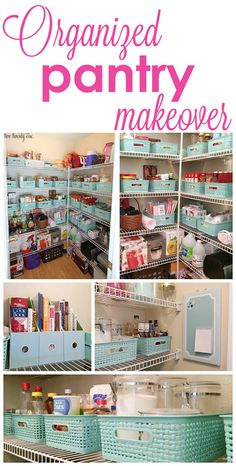 the pantry makeover is organized and ready to be used