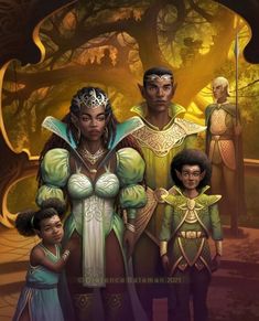 Elf Royalty, Fantasy Friends, Afrofuturism Art, African Royalty, Royal Art, Fantasy Images, Black Artwork, Afro Art, African American Art