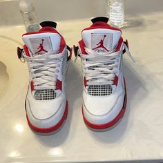 Jordan 4 Fire Reds Willing To Negotiate A Little Jordan 4 Fire Red, Pretty Sneakers, Red Jordans, Jordan Red, Shoes Jordan, Swag Shoes, Jordans For Men, Red Fire, Jordan Shoes