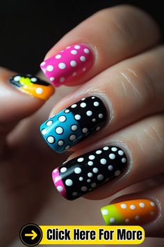 #DotNailArt #NailDesigns #NailInspiration #PolkaDotNails #MinimalistNails #NailTrends #ManicureIdeas #NailGoals #NailArtLover #CreativeNails #FunNails #PlayfulNails 💅🎨 Nail Art Designs Halloween, Spooky Halloween Nails, Halloween Nail Art Designs, Dot Nail Art Designs, Polka Dot Nail Designs, Dot Nails, Dot Nail Art, Polka Dot Nails, Dots Nails