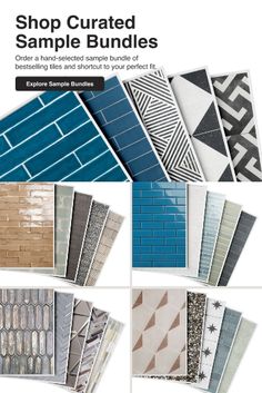 Unlock Your Dream Design with Tile Sample Bundles Looking for the latest tile trends? Dive into our vast collection of stunning tiles and mosaics. Try samples for just $1, and enjoy free shipping when you order 5 or more. Elevate your space today! Gray Vinyl Flooring, Mid Century Tile, Black Subway Tiles, Green Subway Tile, Bold Tile, Blue Subway Tile, Grey Subway Tiles, Chevron Tile, Beige Tile