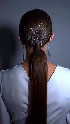 Glitter Hairstyles, Sleek Prom Hair, Half Bun Hairstyle, Hair Designs For Girls, Ballroom Dancing Hairstyles, Half Bun Hairstyles, Ice Blonde Hair, Half Bun, Warrior Costume