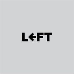 the letters lfft are black and white on a gray background with an arrow