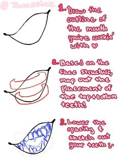 how to draw cartoon lips with pencils and markers step by step instructions for beginners