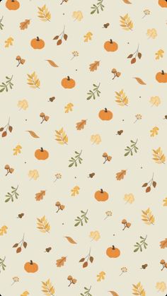 a white background with leaves and acorns on it