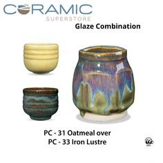 three different types of vases are shown in this graphic above it is an image of the same one