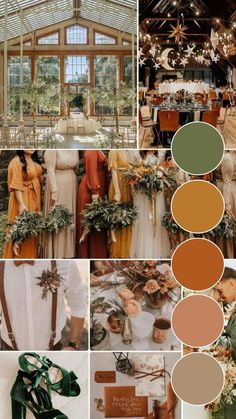 a collage of different wedding colors and details