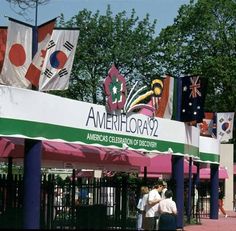 people are standing in front of the american celebratory society's entrance