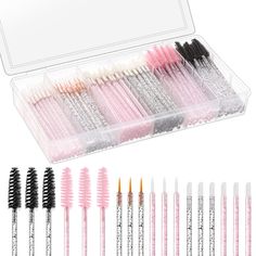 PRICES MAY VARY. 【Utility Set】Makeup applicators kit include 70 pcs disposable eyeliner brushes, 100 pcs mascara wands, 100 pcs lipstick applicators. Crystal handle with flexible brush head, beautiful and easy to use. Good stocking stuffers for women! 【Disposable】Disposable makeup accessories are convenient for personal daily use, and do not need to wash after use; they are cleaner and more hygienic for makeup artists, and are convenient for makeup testing. 【Storage】Makeup artist must haves tool Makeup Artist Must Haves, Artist Must Haves, Good Stocking Stuffers, Makeup Artist Supplies, Makeup Applicators, Thick Eyeliner, Disposable Mascara Wands, Stocking Stuffers For Women, Eyelash Brush