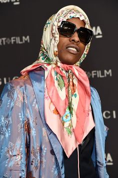 Asap Rocky Scarf, How To Tie Headwraps, Bandana On Head, Men Turban