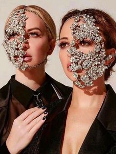 Masquerade Mask Full Face, Prom Mask, Face Jewelry, Jewelry Prom, Mask Aesthetic, Festival Face, Face Jewellery, Half Mask, Half Face Mask