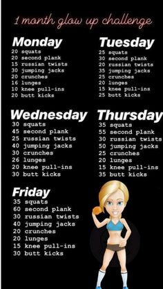 a woman's workout plan for the week ahead