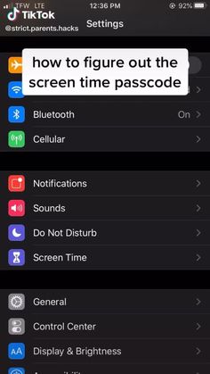 an iphone screen with the text how to figure out the screen time passcode