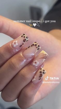 Leopard Print Nail Art, Leopard Print Nail, Leopard Nail Designs, Print Nail Art, Cheetah Nail Designs, Cheetah Print Nails, Acrylic Toe Nails, Cheetah Nails, Leopard Print Nails